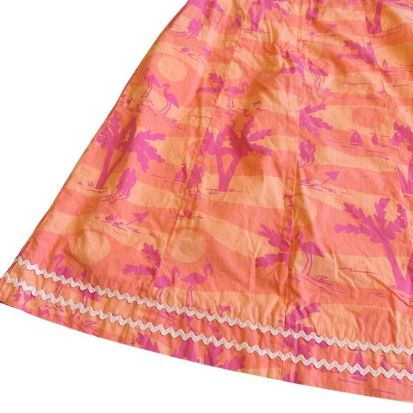 Lilly Pulitzer Strapless Palm Tree Sunset Beach Dress 100% Cotton Size 2 Women's - Picture 9 of 10